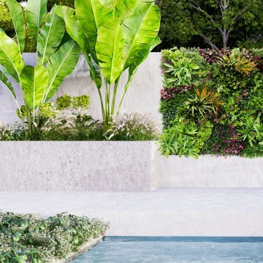 Mur vegetal artificiel brise vue Wood Colors